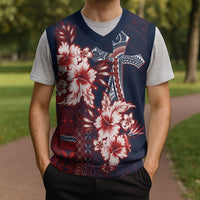Samoa AIGA Mamanu Siapo Malu Motifs Christmas Knitted V-Neck Vest Flag Color