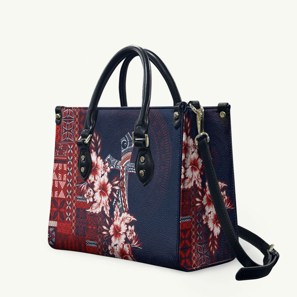 Samoa AIGA Mamanu Siapo Malu Motifs Leather Bag Flag Color