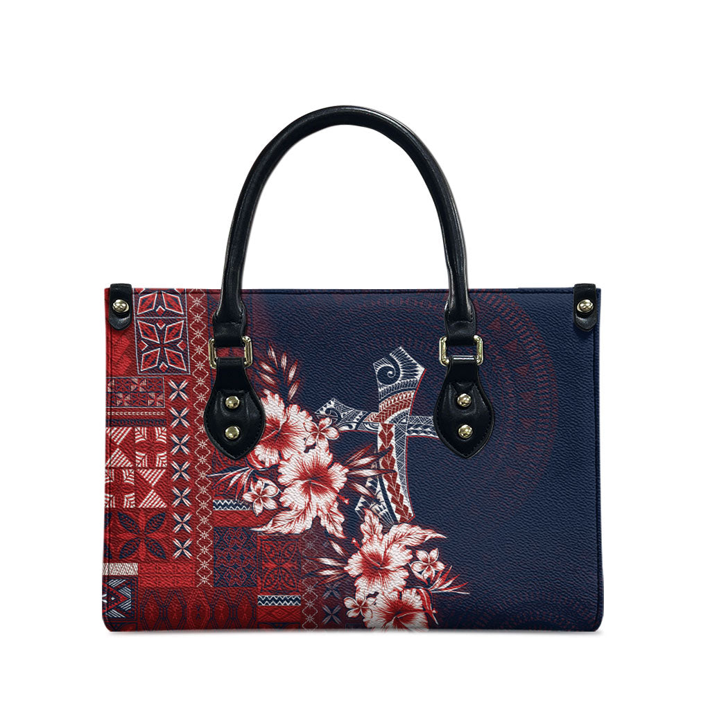 Samoa AIGA Mamanu Siapo Malu Motifs Leather Bag Flag Color