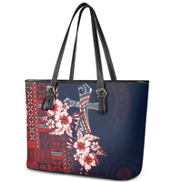 Samoa AIGA Mamanu Siapo Malu Motifs Leather Tote Bag Flag Color