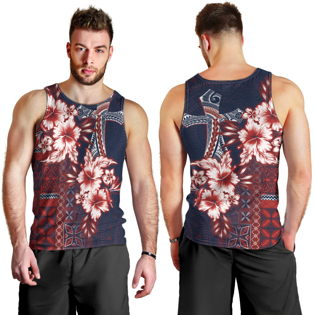 Samoa AIGA Mamanu Siapo Malu Motifs Men Tank Top Flag Color