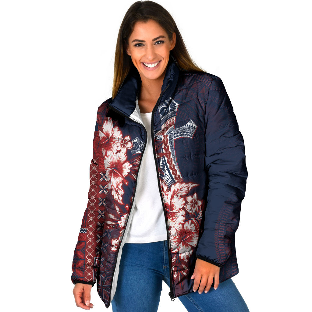 Samoa AIGA Mamanu Siapo Malu Motifs Padded Jacket Flag Color