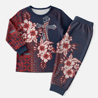 Samoa AIGA Mamanu Siapo Malu Motifs Christmas Pajama Set Flag Color