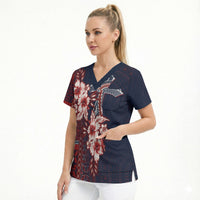 Samoa AIGA Mamanu Siapo Malu Motifs Scrub Top Flag Color