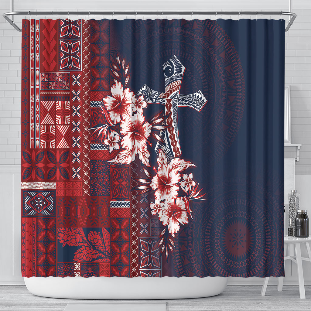 Samoa AIGA Mamanu Siapo Malu Motifs Shower Curtain Flag Color