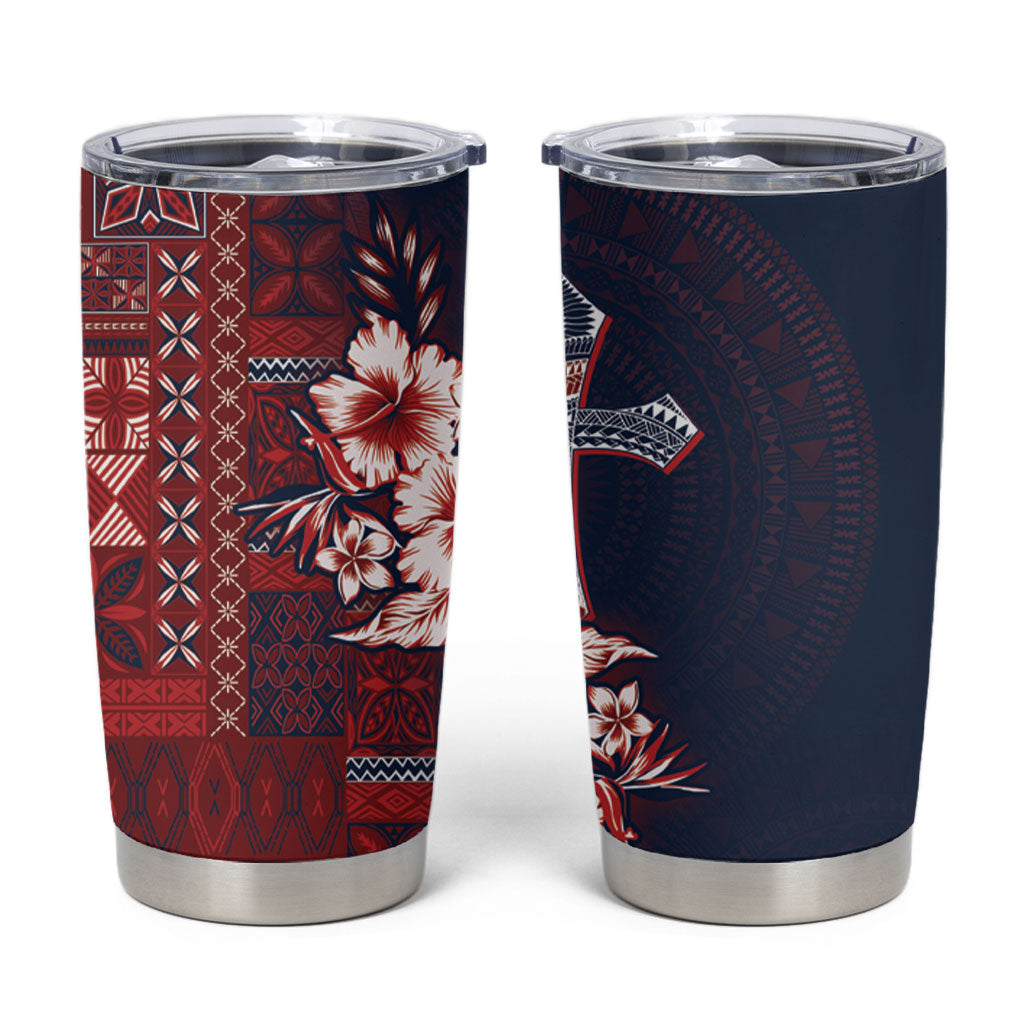 Samoa AIGA Mamanu Siapo Malu Motifs Tumbler Cup Flag Color