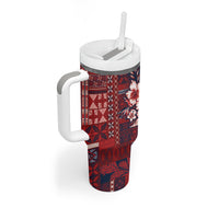 Samoa AIGA Mamanu Siapo Malu Motifs Tumbler With Handle Flag Color