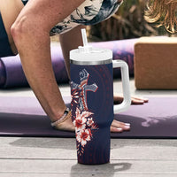 Samoa AIGA Mamanu Siapo Malu Motifs Tumbler With Handle Flag Color