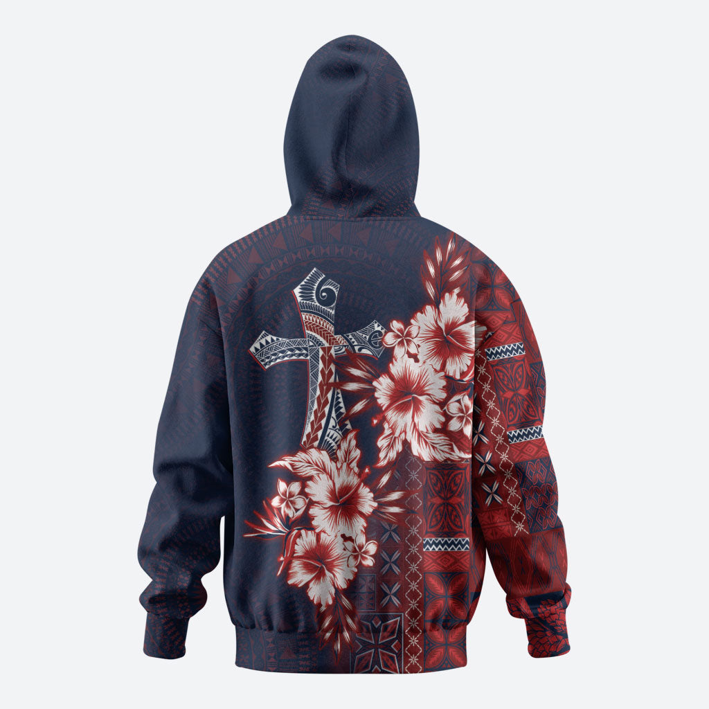 Samoa AIGA Mamanu Siapo Malu Motifs Zip Hoodie Flag Color
