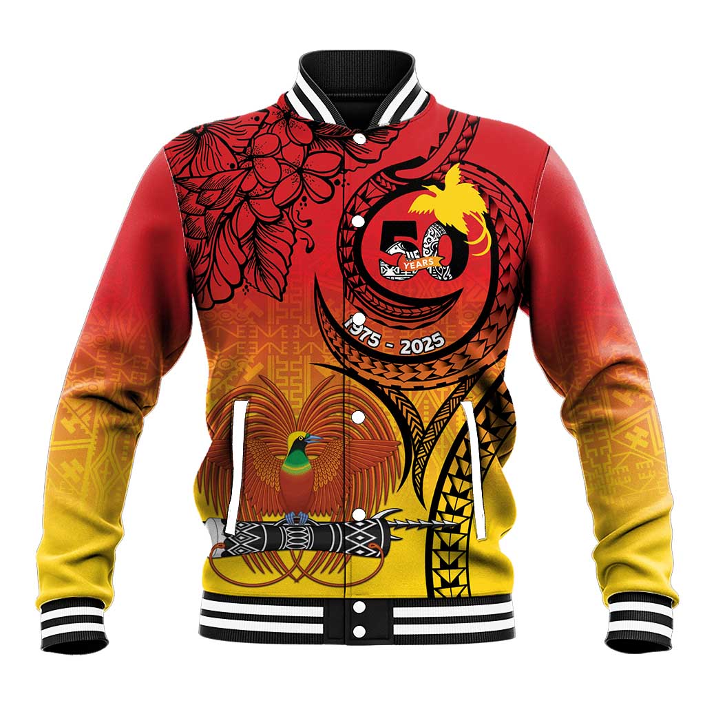 Papua New Guinea 50 Years Baseball Jacket Motuan Motifs