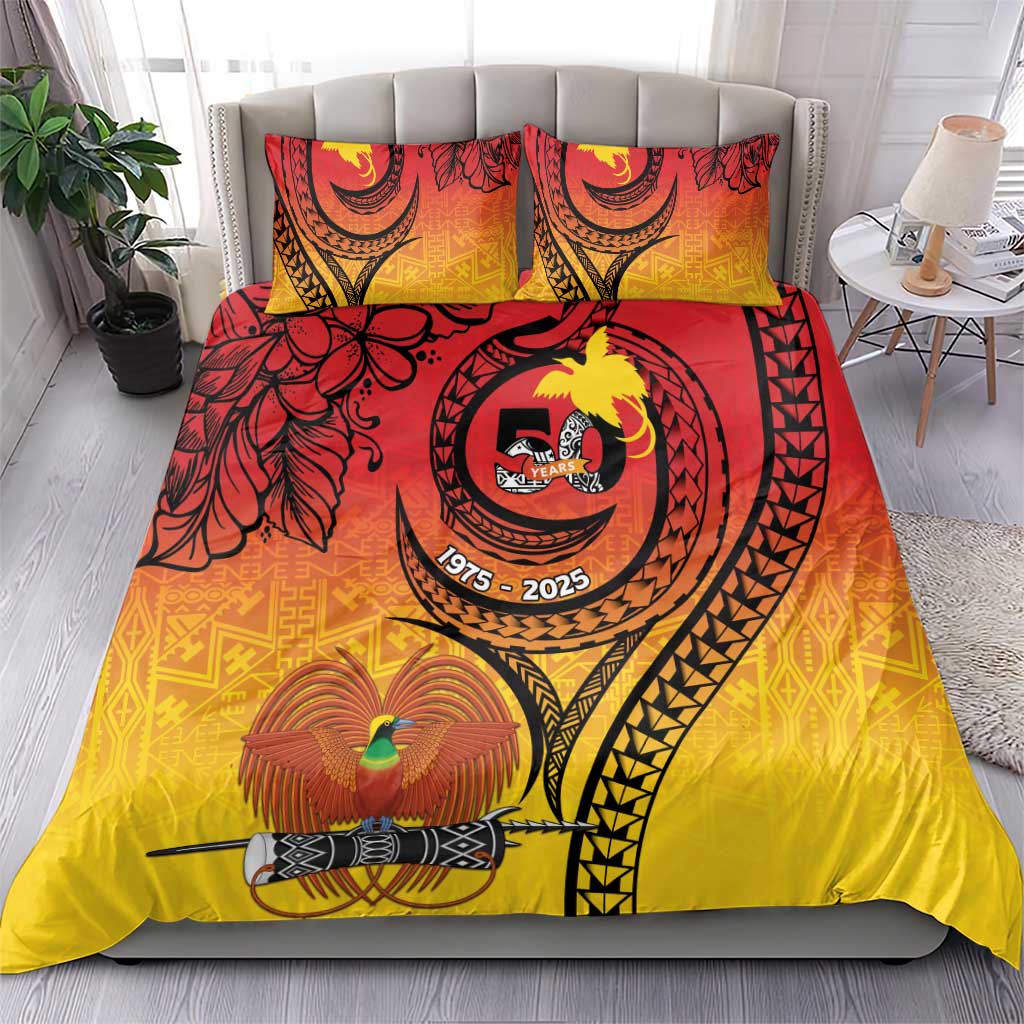 Papua New Guinea 50 Years Bedding Set Motuan Motifs