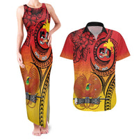 Papua New Guinea 50 Years Couples Matching Tank Maxi Dress and Hawaiian Shirt Motuan Motifs