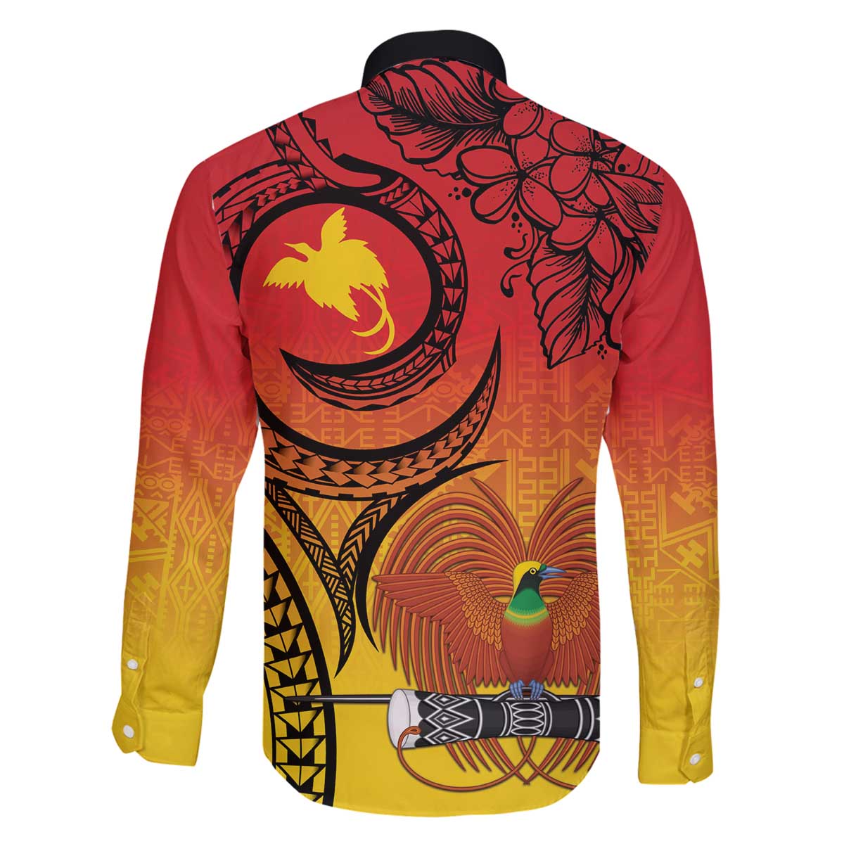 Papua New Guinea 50 Years Family Matching Off The Shoulder Long Sleeve Dress and Hawaiian Shirt Motuan Motifs