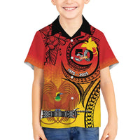 Papua New Guinea 50 Years Family Matching Off The Shoulder Long Sleeve Dress and Hawaiian Shirt Motuan Motifs