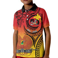 Papua New Guinea 50 Years Kid Polo Shirt Motuan Motifs