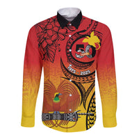 Papua New Guinea 50 Years Long Sleeve Button Shirt Motuan Motifs