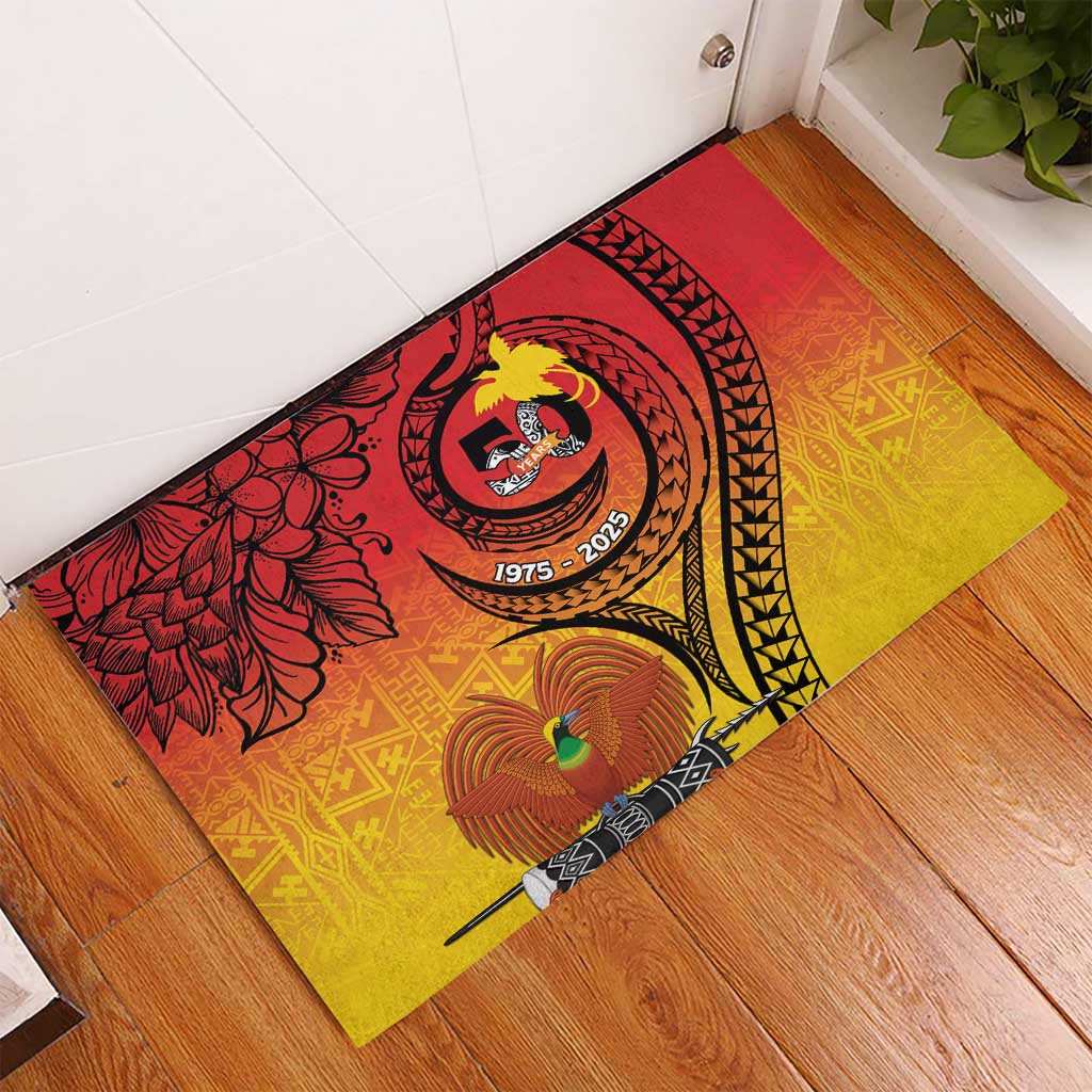 Papua New Guinea 50 Years Rubber Doormat Motuan Motifs LT7 - Polynesian Pride