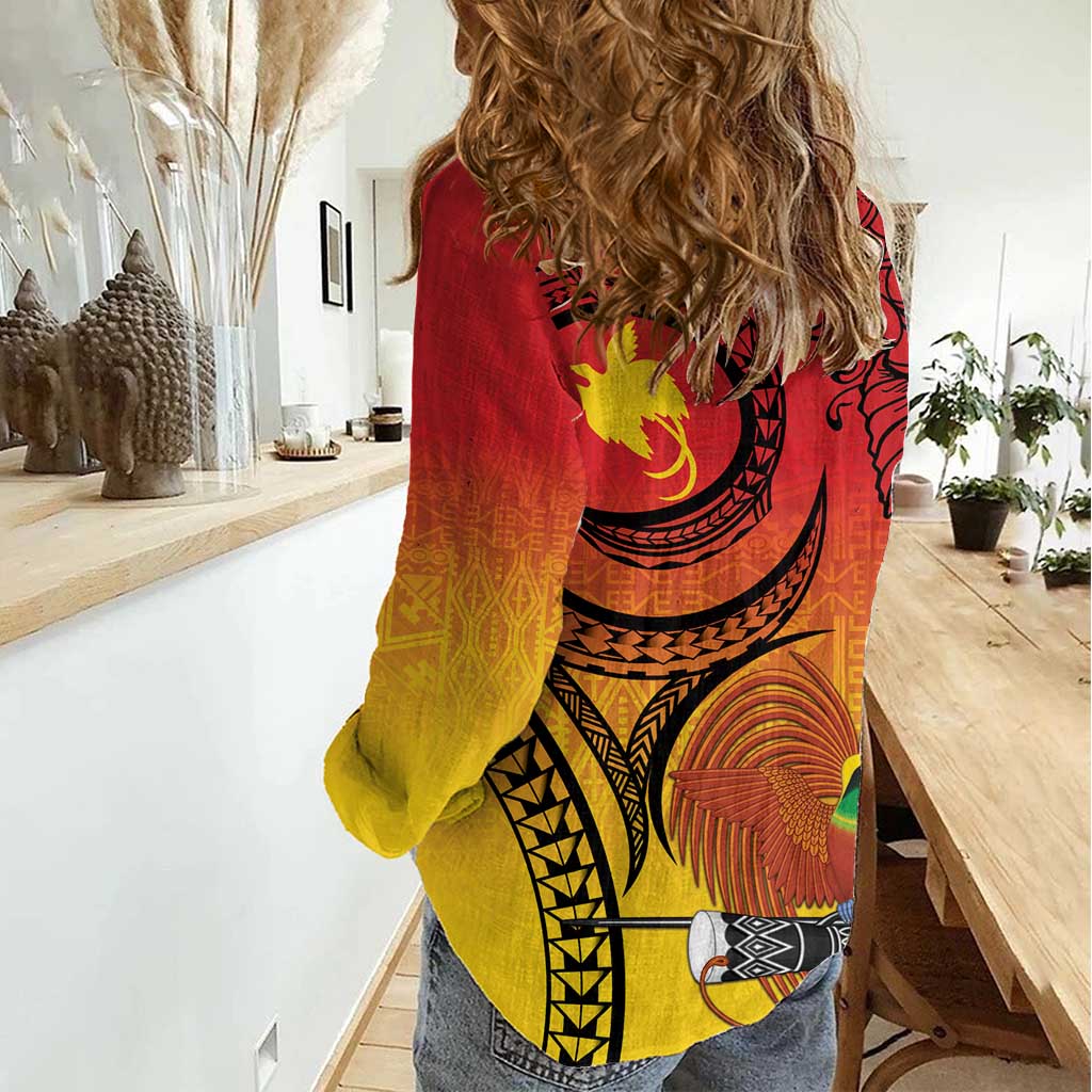 Papua New Guinea 50 Years Women Casual Shirt Motuan Motifs