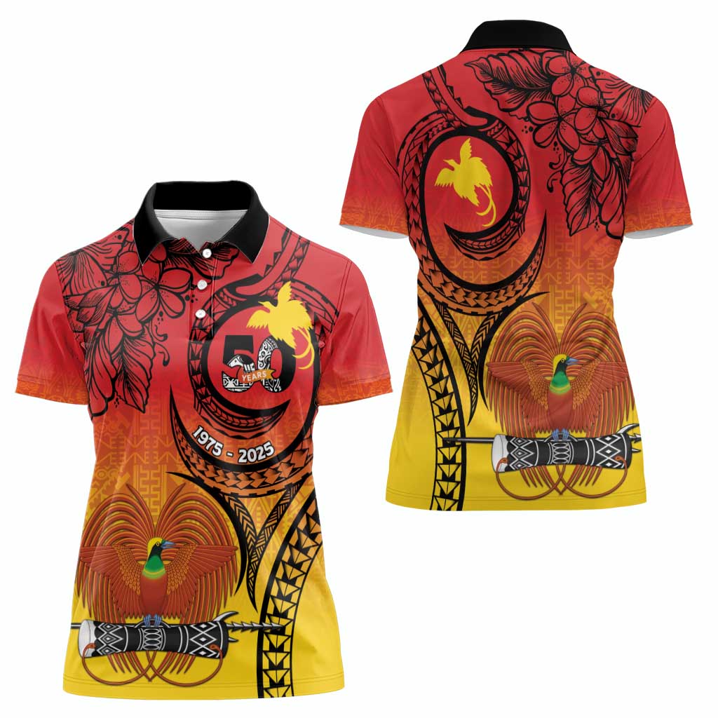 Papua New Guinea 50 Years Women Polo Shirt Motuan Motifs