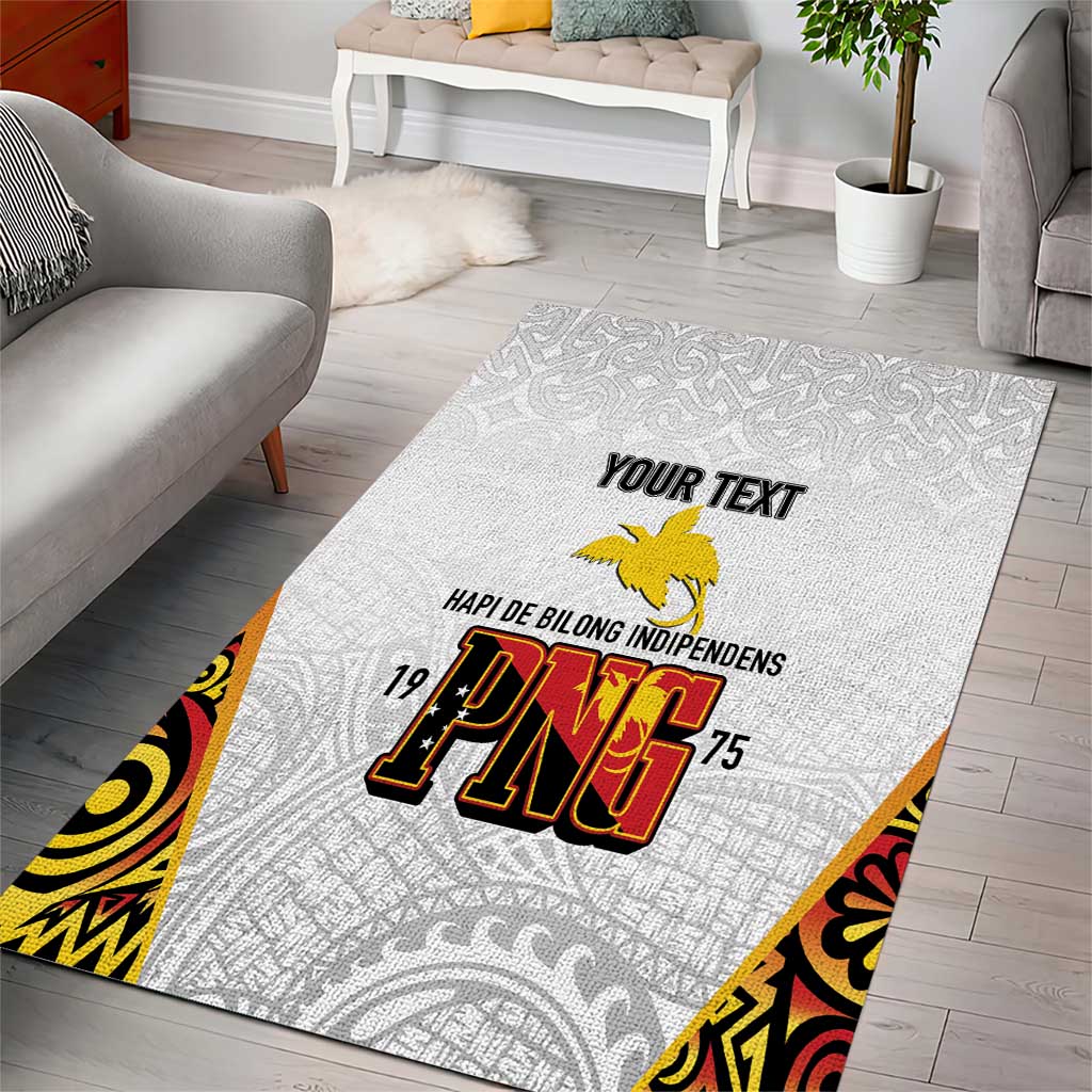Personalized Papua New Guinea Area Rug Hapi De bilong Indipendens PNG
