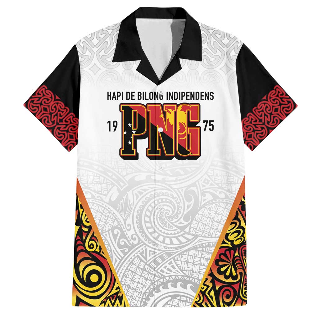 Personalized Papua New Guinea Family Matching Long Sleeve Bodycon Dress and Hawaiian Shirt Hapi De bilong Indipendens PNG LT7 Dad's Shirt - Short Sleeve White - Polynesian Pride