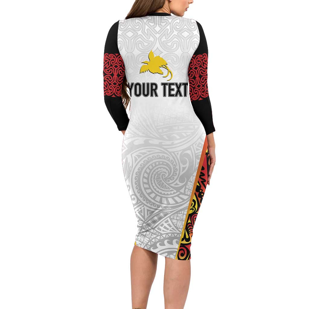 Personalized Papua New Guinea Family Matching Long Sleeve Bodycon Dress and Hawaiian Shirt Hapi De bilong Indipendens PNG LT7 - Polynesian Pride