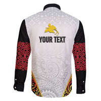 Personalized Papua New Guinea Family Matching Off The Shoulder Long Sleeve Dress and Hawaiian Shirt Hapi De bilong Indipendens PNG