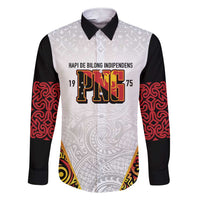 Personalized Papua New Guinea Family Matching Short Sleeve Bodycon Dress and Hawaiian Shirt Hapi De bilong Indipendens PNG LT7 Dad's Shirt - Long Sleeve White - Polynesian Pride