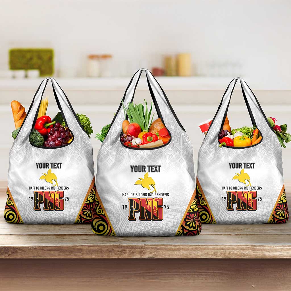 Personalized Papua New Guinea Grocery Bag Hapi De bilong Indipendens PNG