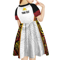 Personalized Papua New Guinea Kid Short Sleeve Dress Hapi De bilong Indipendens PNG