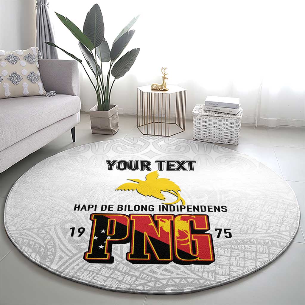 Personalized Papua New Guinea Round Carpet Hapi De bilong Indipendens PNG