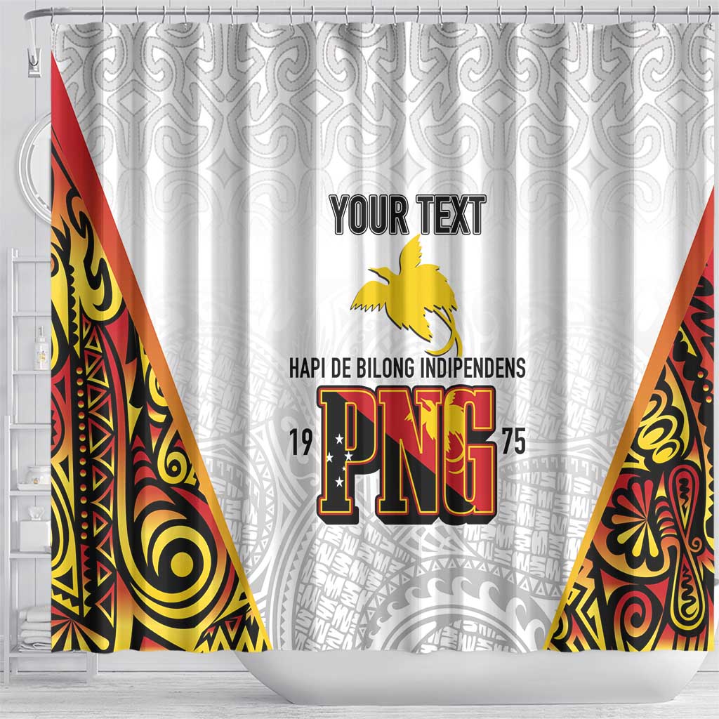Personalized Papua New Guinea Shower Curtain Hapi De bilong Indipendens PNG