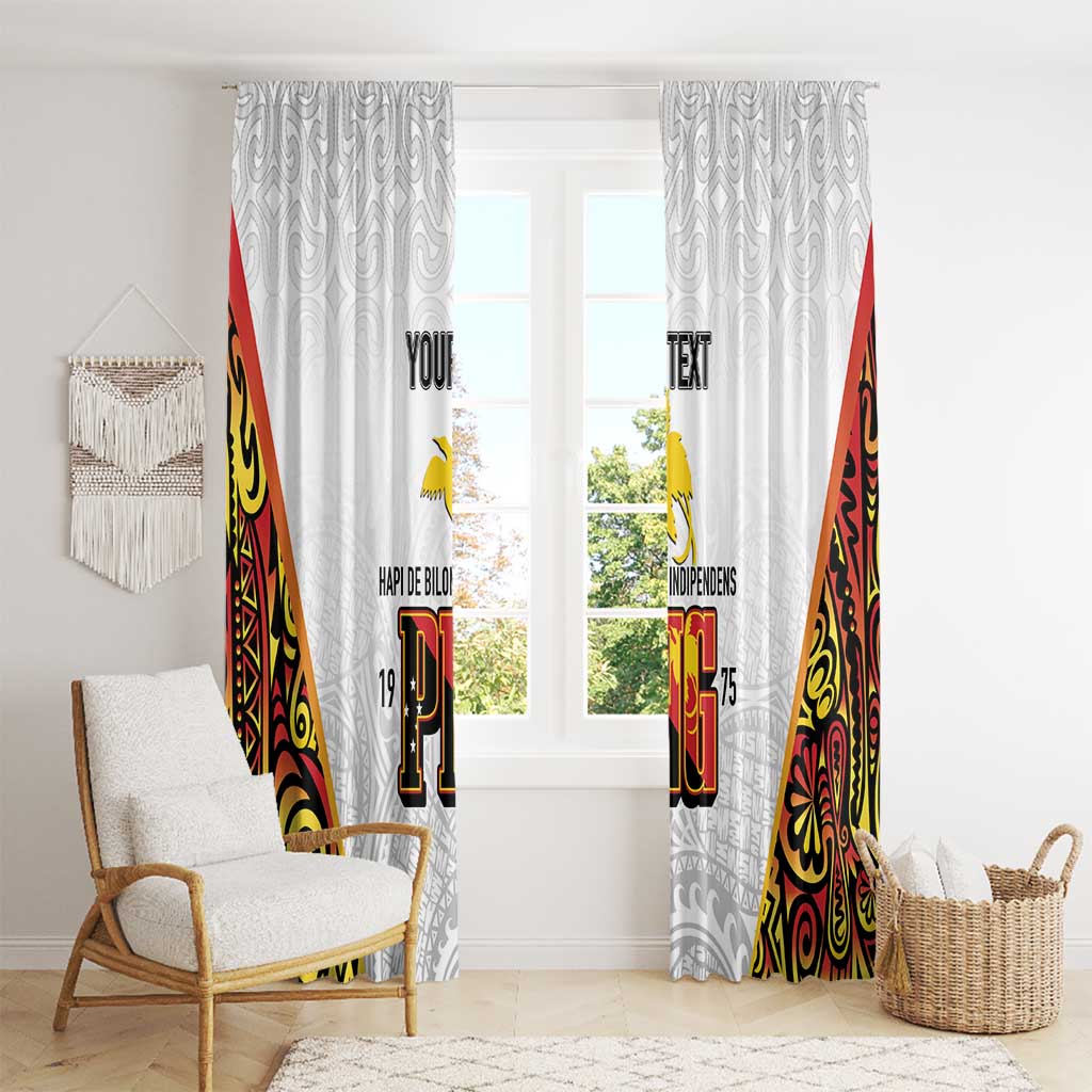Personalized Papua New Guinea Window Curtain Hapi De bilong Indipendens PNG