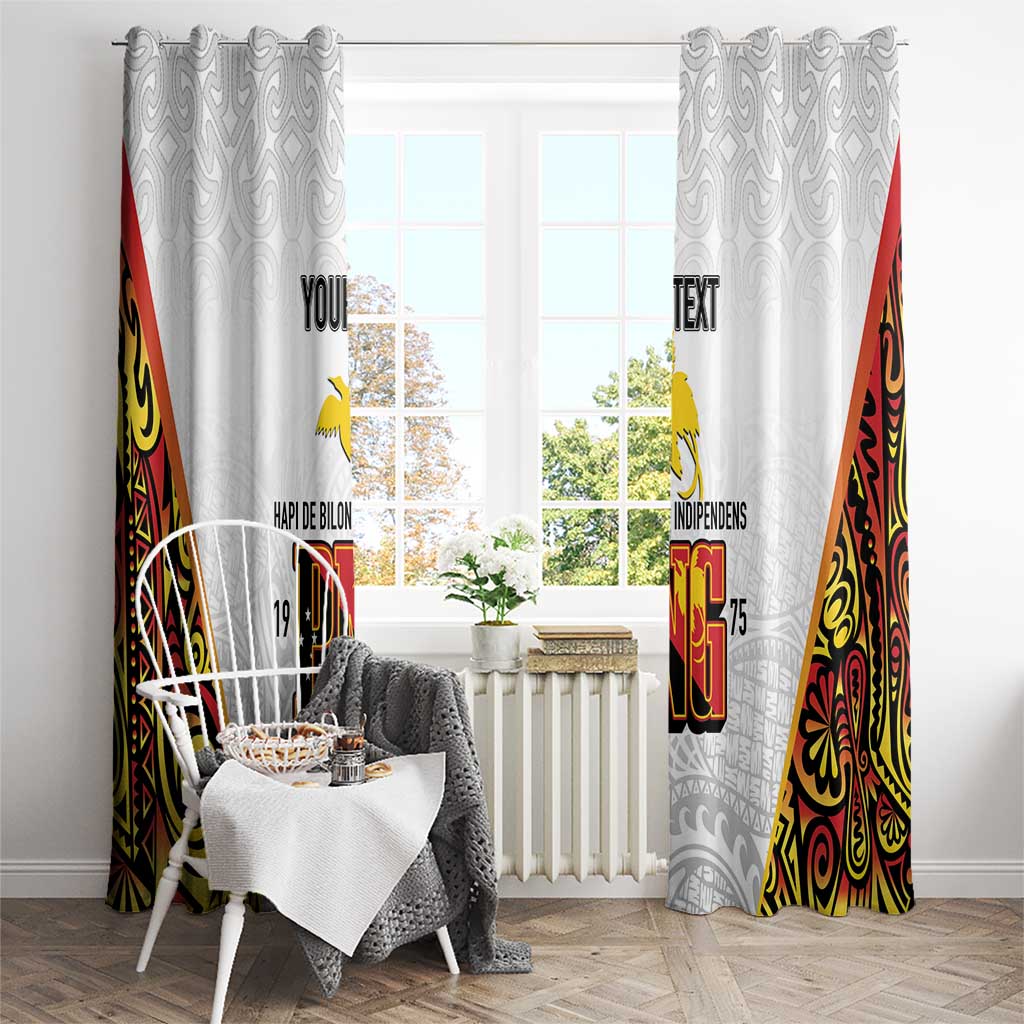 Personalized Papua New Guinea Window Curtain Hapi De bilong Indipendens PNG