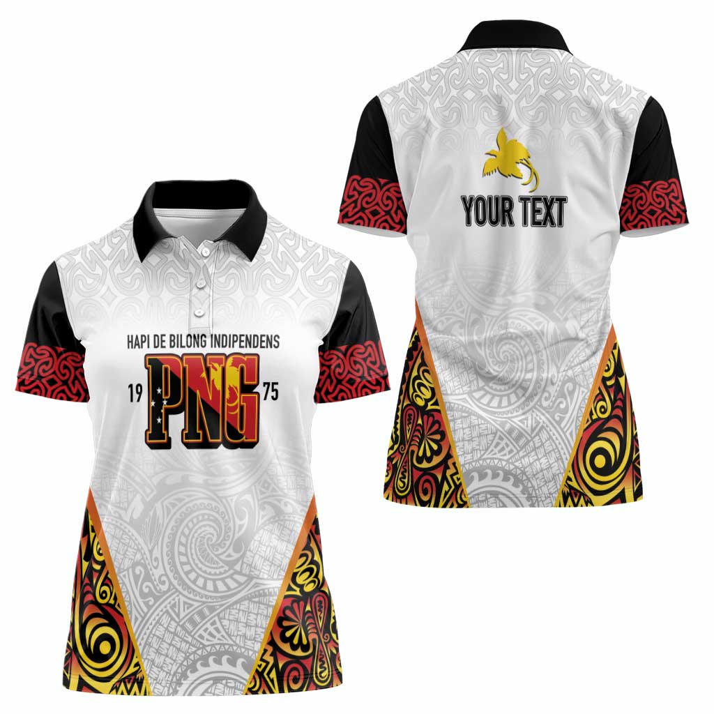Personalized Papua New Guinea Women Polo Shirt Hapi De bilong Indipendens PNG