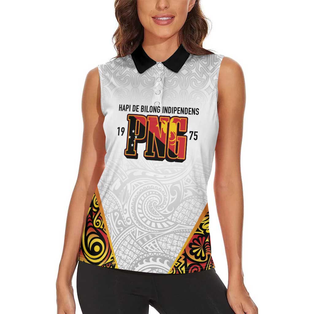 Personalized Papua New Guinea Women Sleeveless Polo Shirt Hapi De bilong Indipendens PNG LT7 - Polynesian Pride