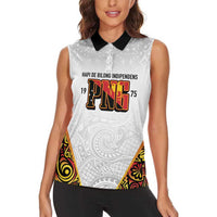 Personalized Papua New Guinea Women Sleeveless Polo Shirt Hapi De bilong Indipendens PNG LT7 - Polynesian Pride