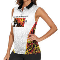 Personalized Papua New Guinea Women Sleeveless Polo Shirt Hapi De bilong Indipendens PNG LT7 - Polynesian Pride