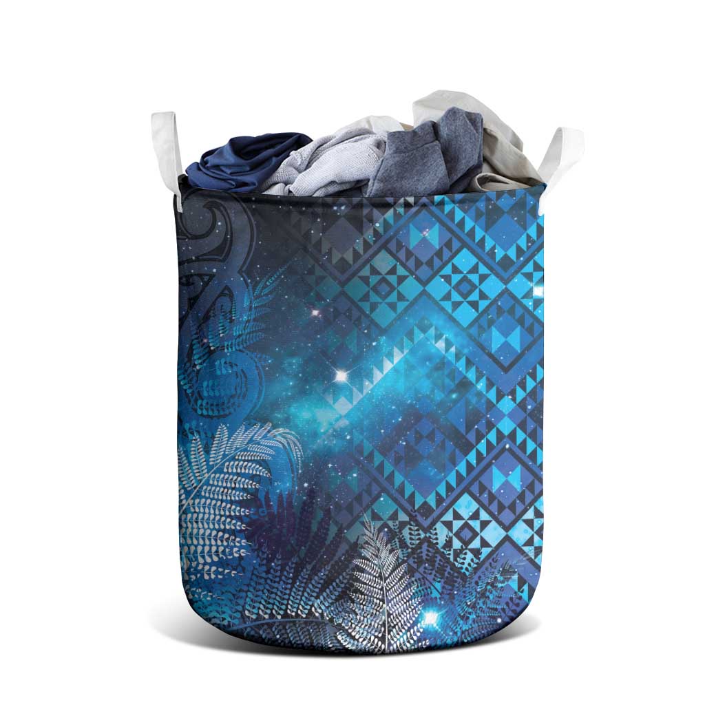 Aotearoa Taniko Matariki Laundry Basket Cosmic Blue