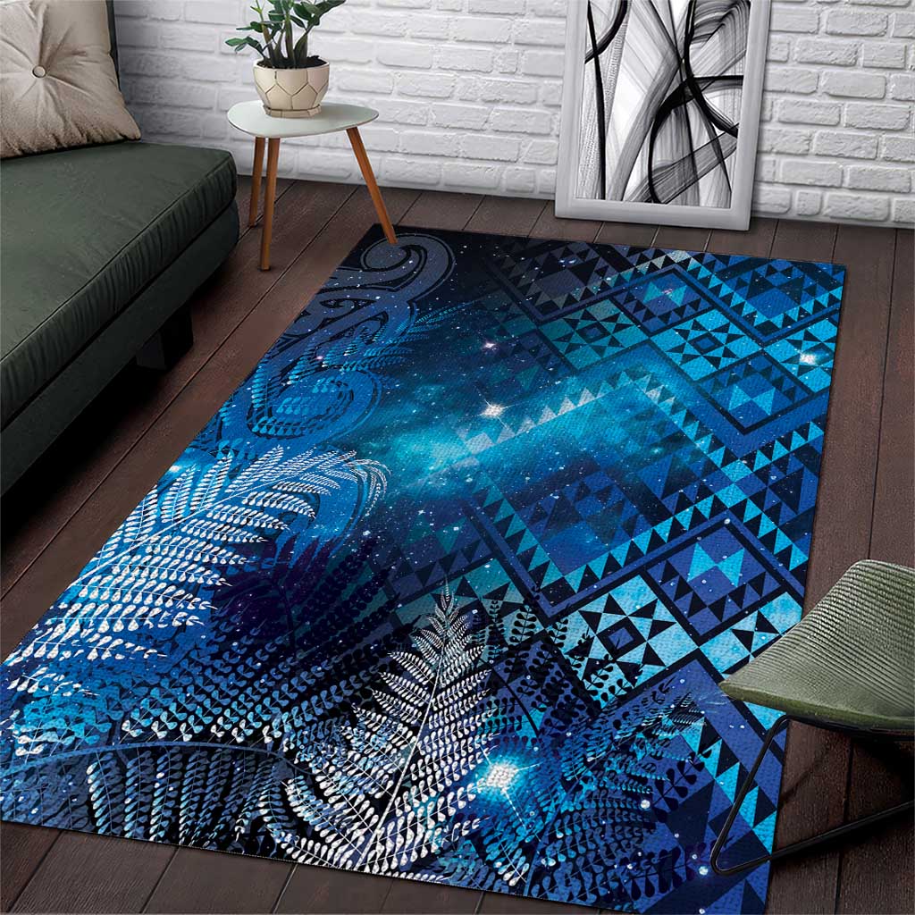 Aotearoa Taniko Matariki Area Rug Cosmic Blue LT7 Blue - Polynesian Pride