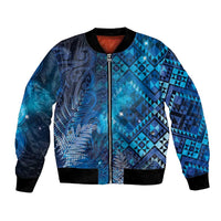Aotearoa Taniko Matariki Bomber Jacket Cosmic Blue