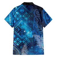 Aotearoa Taniko Matariki Family Matching Off The Shoulder Long Sleeve Dress and Hawaiian Shirt Cosmic Blue
