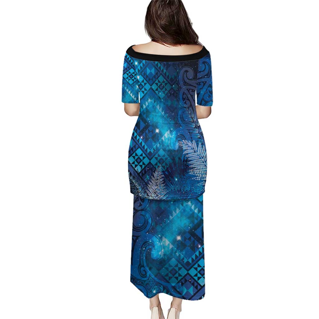 Aotearoa Taniko Matariki Family Matching Puletasi and Hawaiian Shirt Cosmic Blue LT7 - Polynesian Pride