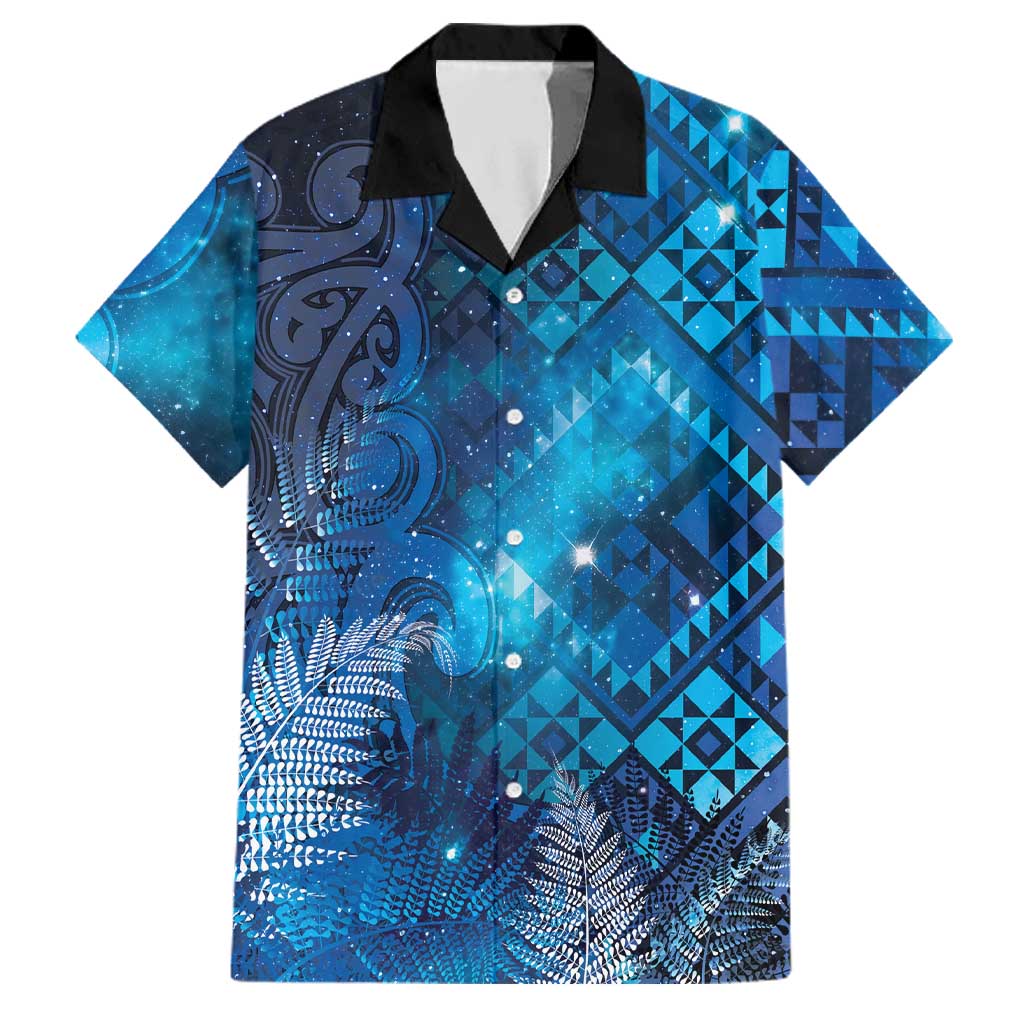 Aotearoa Taniko Matariki Family Matching Summer Maxi Dress and Hawaiian Shirt Cosmic Blue