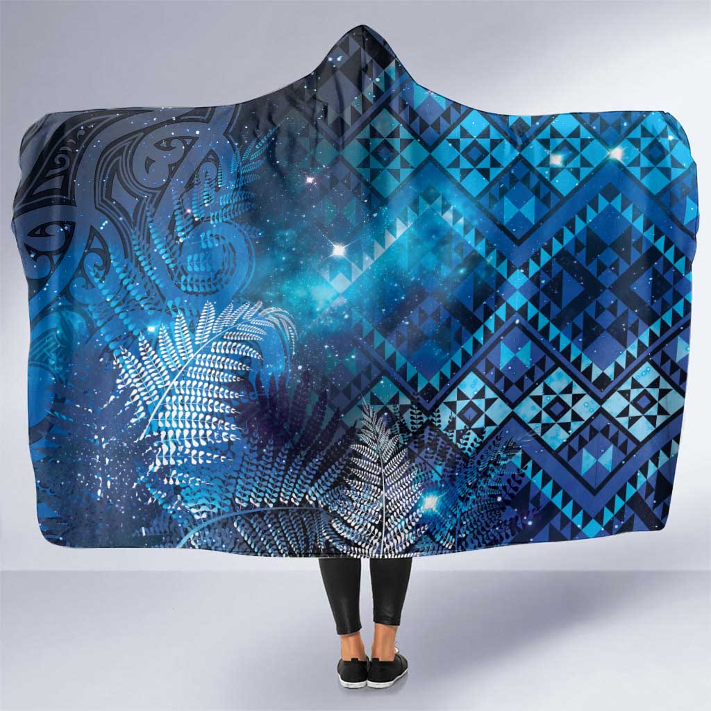 Aotearoa Taniko Matariki Hooded Blanket Cosmic Blue LT7 One Size Blue - Polynesian Pride