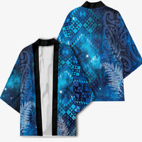 Aotearoa Taniko Matariki Kimono Cosmic Blue