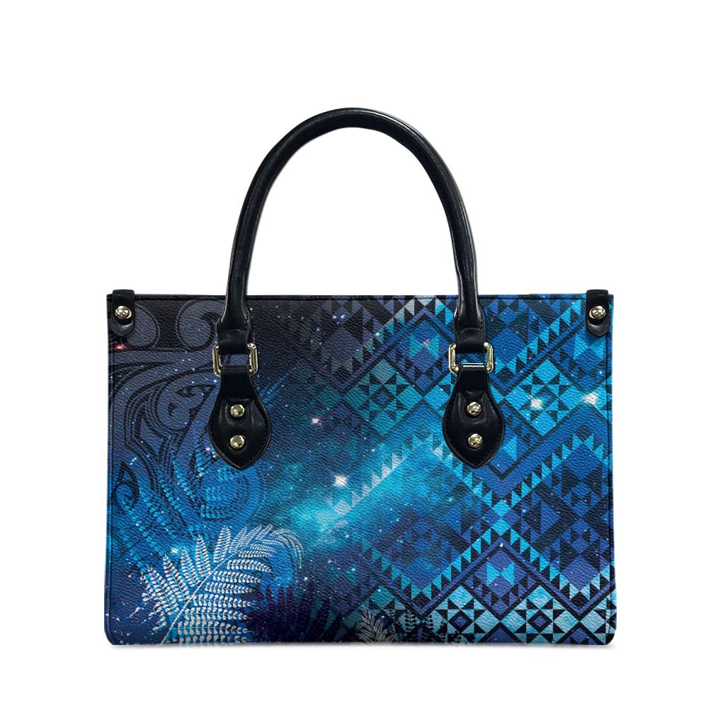 Aotearoa Taniko Matariki Leather Bag Cosmic Blue