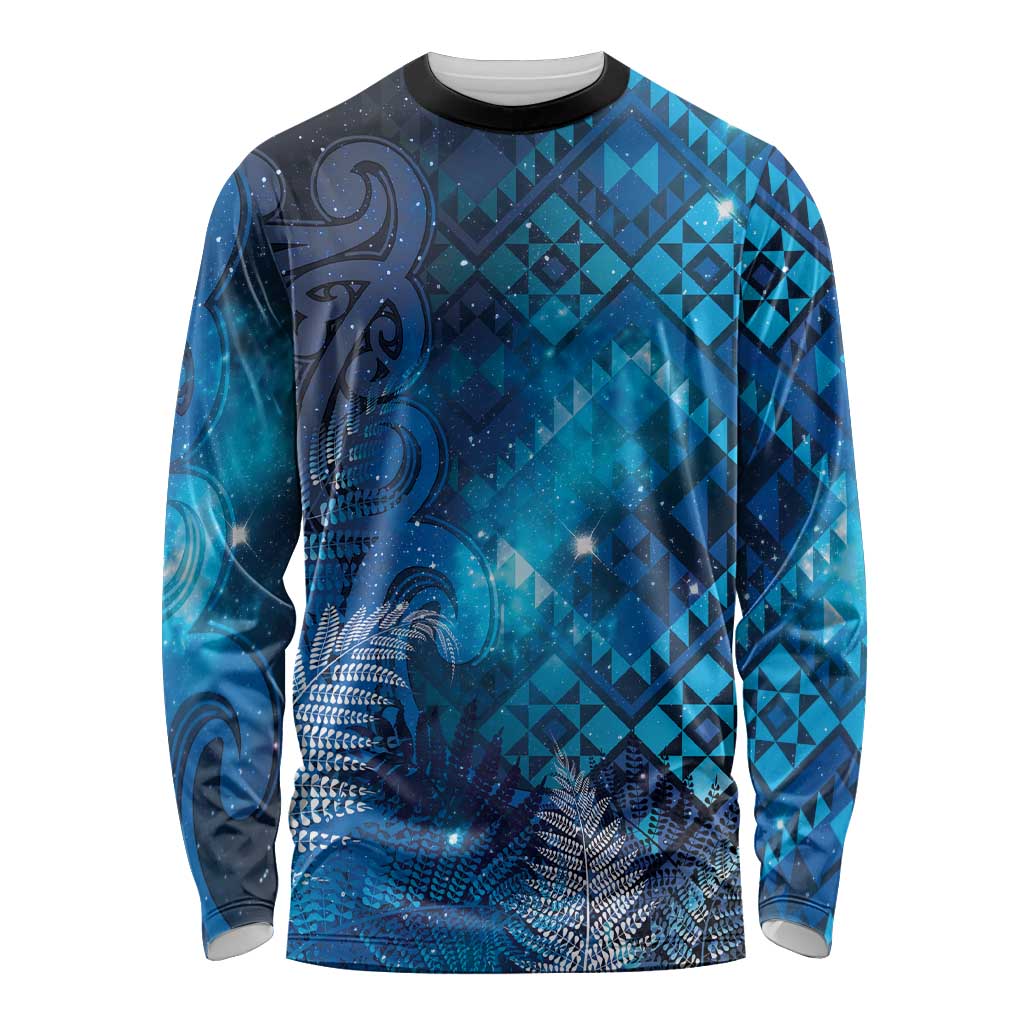 Aotearoa Taniko Matariki Long Sleeve Shirt Cosmic Blue