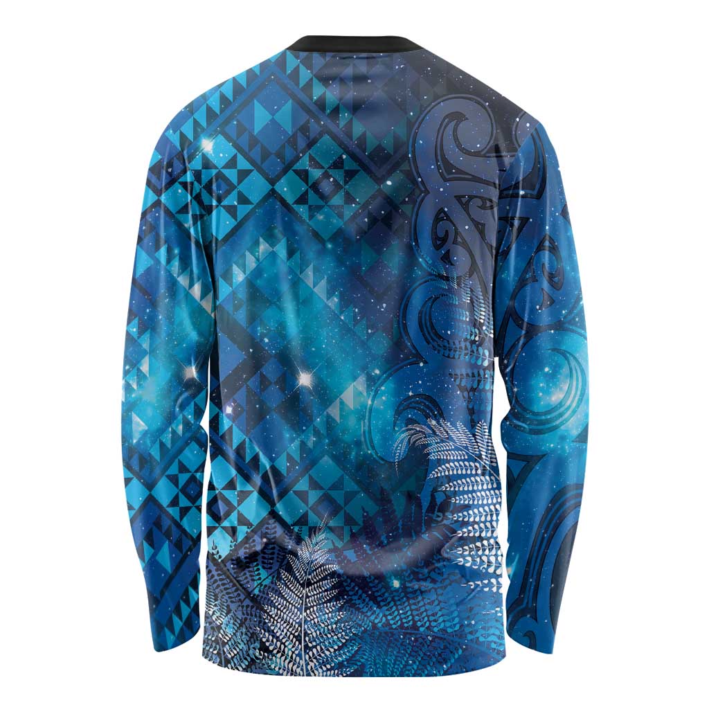 Aotearoa Taniko Matariki Long Sleeve Shirt Cosmic Blue
