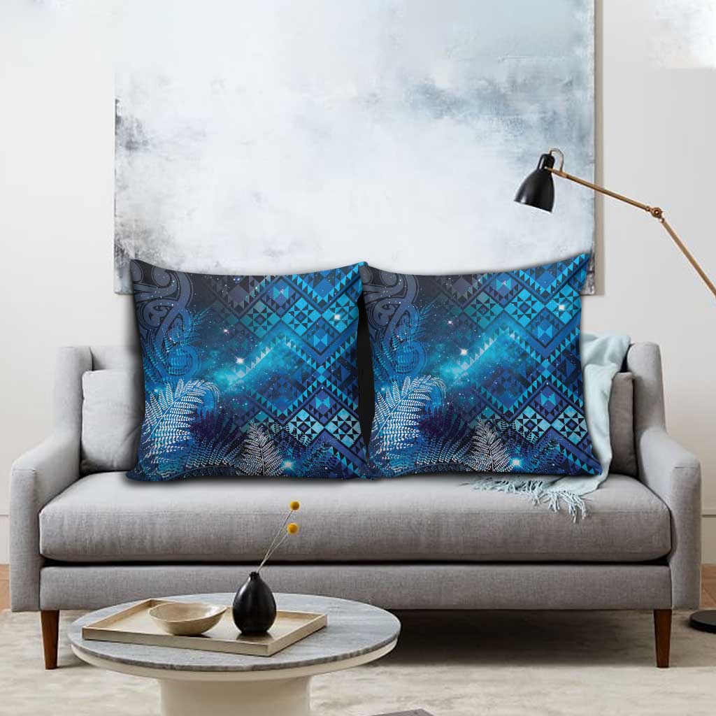Aotearoa Taniko Matariki Pillow Cover Cosmic Blue